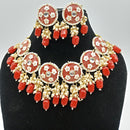 Vaamika Gold Plated Kundan Stone & Meenakari & Beads Necklace Set