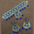 Vaamika Gold Plated Kundan Stone & Mirror & Beads Necklace Set