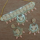 Vaamika Gold Plated Kundan Stone & Mirror & Beads Necklace Set