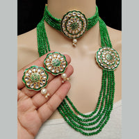 Vaamika Gold Plated Meenakari & Kundan & Beads Bridal Set