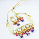 Vaamika Gold Plated Kundan Stone & Beads Necklace Set