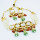 Vaamika Gold Plated Kundan Stone & Beads Necklace Set