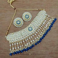 Vaamika Gold Plated Kundan Stone & Beads Necklace Set