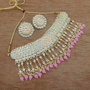 Vaamika Gold Plated Kundan Stone & Beads Necklace Set