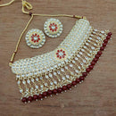 Vaamika Gold Plated Kundan Stone & Beads Necklace Set