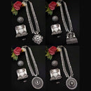 Vaamika Oxidised Plated Necklace Combo - VMNECK358