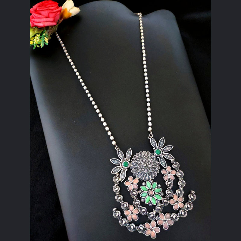 Vaamika Silver Replica Big Pendant Necklace