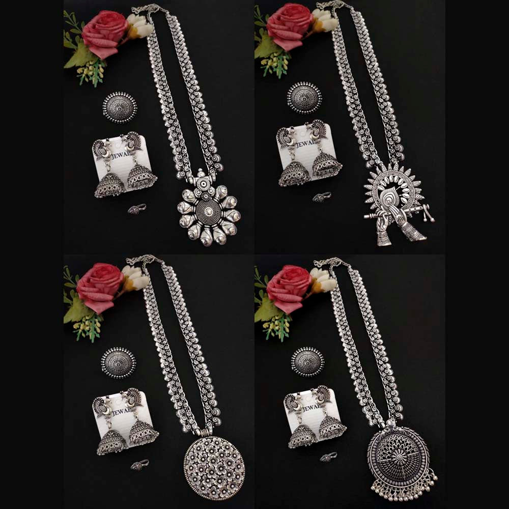 Vaamika Oxidised Plated Necklace Combo - VMNECK360