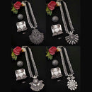 Vaamika Oxidised Plated Necklace Combo - VMNECK362