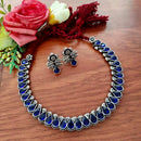 Vaamika Blaack Pota Stone Thread Oxidized Plated Necklace Set