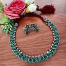 Vaamika Blaack Pota Stone Thread Oxidized Plated Necklace Set