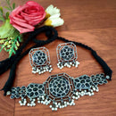 Vaamika Blaack Pota Stone Thread Oxidized Plated Necklace Set