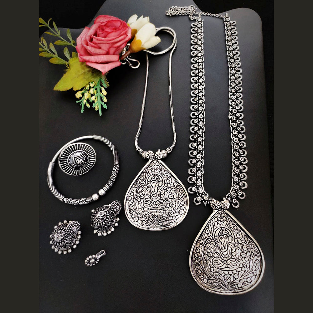 Vaamika Oxidised Plated Necklace Combo