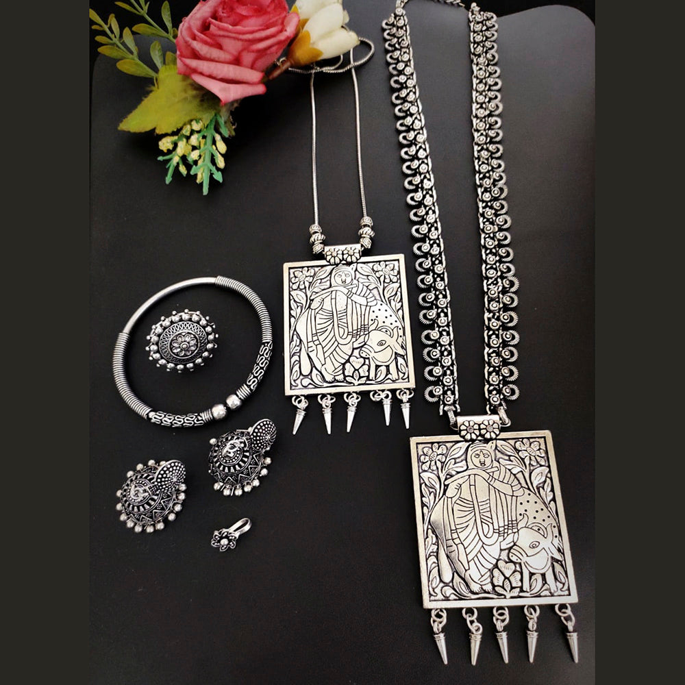 Vaamika Oxidized Plated Necklace Combo