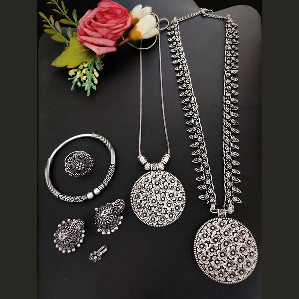 Vaamika Oxidized Plated Necklace Combo