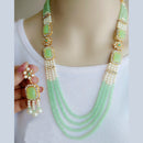 Vaamika Gold Plated Austrian Stone & Beads Long Necklace Set