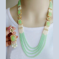 Vaamika Gold Plated Austrian Stone & Beads Long Necklace Set