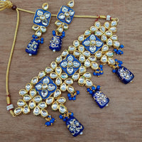 Vaamika Gold Plated Kundan Stone & Beads Traditional Choker Necklace Set