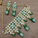 Vaamika Gold Plated Kundan Stone & Beads Traditional Choker Necklace Set