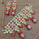 Vaamika Gold Plated Kundan Stone & Beads Traditional Choker Necklace Set