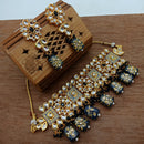 Vaamika Gold Plated Kundan Stone & Beads Traditional Choker Necklace Set