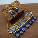 Vaamika Gold Plated Kundan Stone & Beads Traditional Choker Necklace Set