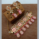 Vaamika Gold Plated Kundan Stone & Beads Traditional Choker Necklace Set