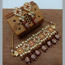 Vaamika Gold Plated Kundan Stone & Beads Traditional Choker Necklace Set