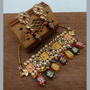 Vaamika Gold Plated Kundan Stone & Beads Traditional Choker Necklace Set