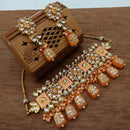 Vaamika Gold Plated Kundan Stone & Beads Traditional Choker Necklace Set