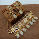 Vaamika Gold Plated Kundan Stone & Beads Traditional Choker Necklace Set