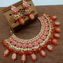 Vaamika Gold Plated Kundan Stone & Beads Traditional Choker Necklace Set
