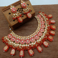 Vaamika Gold Plated Kundan Stone & Beads Traditional Choker Necklace Set