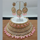 Vaamika Gold Plated Kundan Stone & Beads Traditional Choker Necklace Set