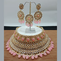 Vaamika Gold Plated Kundan Stone & Beads Traditional Choker Necklace Set