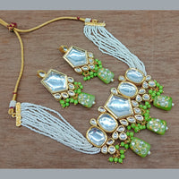Vaamika Gold Plated Kundan Stone & Beads Traditional Choker Necklace Set