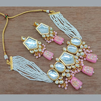 Vaamika Gold Plated Kundan Stone & Beads Traditional Choker Necklace Set