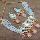 Vaamika Gold Plated Kundan Stone & Beads Traditional Choker Necklace Set