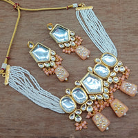Vaamika Gold Plated Kundan Stone & Beads Traditional Choker Necklace Set