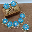 Vaamika Gold Plated Kundan Stone & Meenakari Traditional Choker Necklace Set- VMNECK396