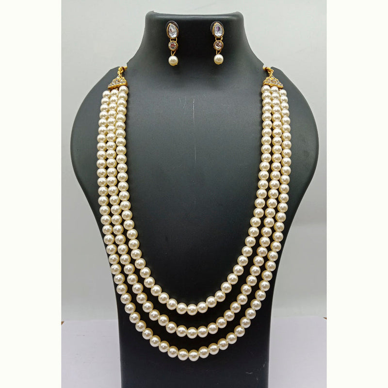 Vaamika Gold Plated Beads Long Necklace Set- VMNECK397