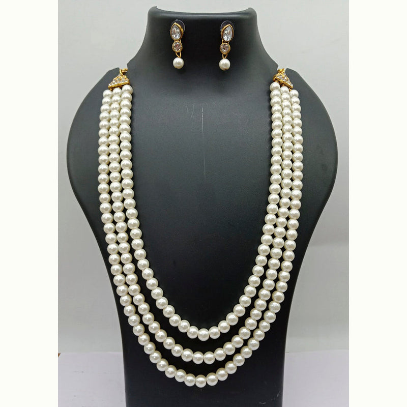 Vaamika Gold Plated Beads Long Necklace Set- VMNECK397