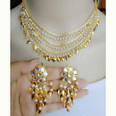 Vaamika Gold Plated Kundan Stone & Beads Traditional Choker Necklace Set- VMNECK398