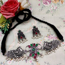 Vaamika Oxidized Plated Pota Stone Thread Necklace Set