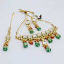 Vaamika Gold Plated Kundan Stone & Beads Traditional Choker Necklace Set- VMNECK403