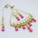 Vaamika Gold Plated Kundan Stone & Beads Traditional Choker Necklace Set- VMNECK403