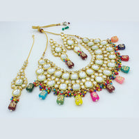 Vaamika Gold Plated Kundan Stone & Beads Traditional Choker Necklace Set- VMNECK404