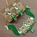 Vaamika Gold Plated Kundan Stone & Beads Traditional Choker Necklace Set- VMNECK405