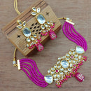 Vaamika Gold Plated Kundan Stone & Beads Traditional Choker Necklace Set- VMNECK405