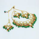 Vaamika Gold Plated Kundan Stone & Beads Traditional Choker Necklace Set- VMNECK407